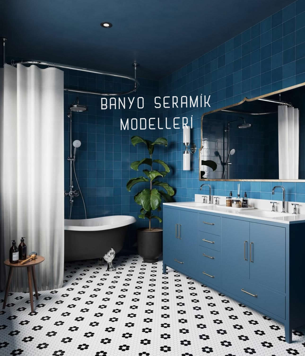 Banyo Seramik Modelleri-BSM-027, 10x10 Seramik Banyo Dizayn